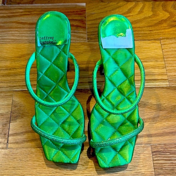 Jeffrey Campbell Shoes - Jeffrey Campbell Rhinestone Lime Green Heels 👠